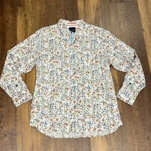 Tommy Bahama floral shirt Mens‎ size large casual button down white orange blue